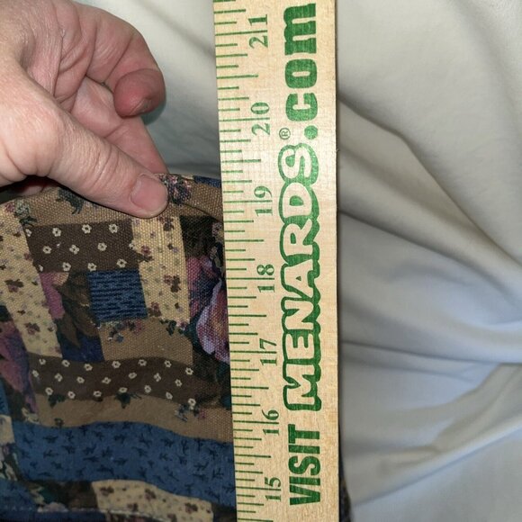 Vintage Gitano Patcheork Canvas Duffle Bag Weekender Tote Blue Brown - Picture 5 of 9